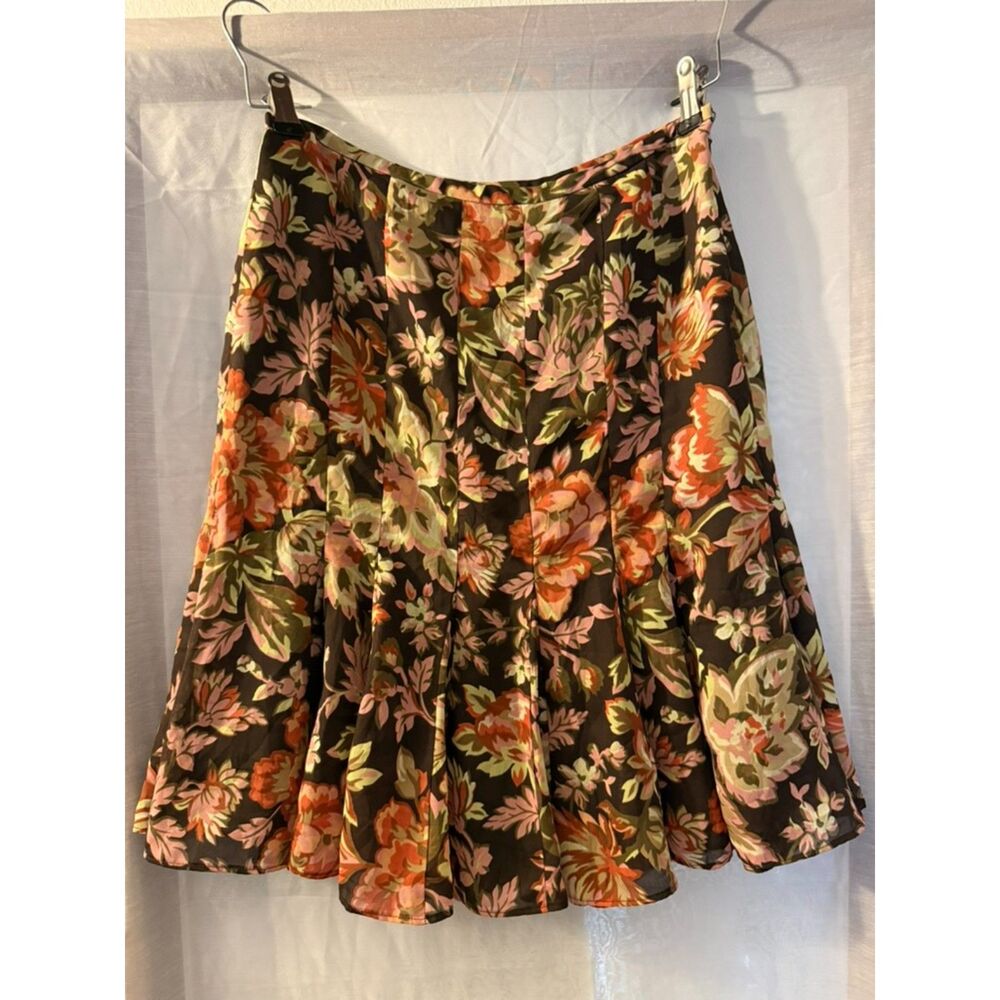 Ann Taylor LOFT Petites Floral Pleated Skirt | Size 2P